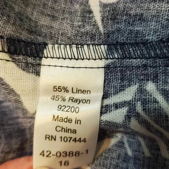 Jessica London Women's sleeveless linen/rayon blend tunic top sz 18 - Picture 4 of 4